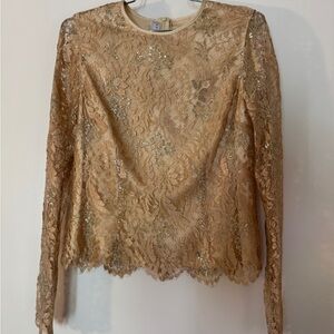 Contraire Louis Feraud Metallic Lace Top Paris Size 38